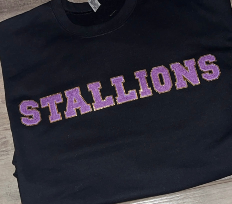 SRMS stallions chenille patch’s sweatshirt