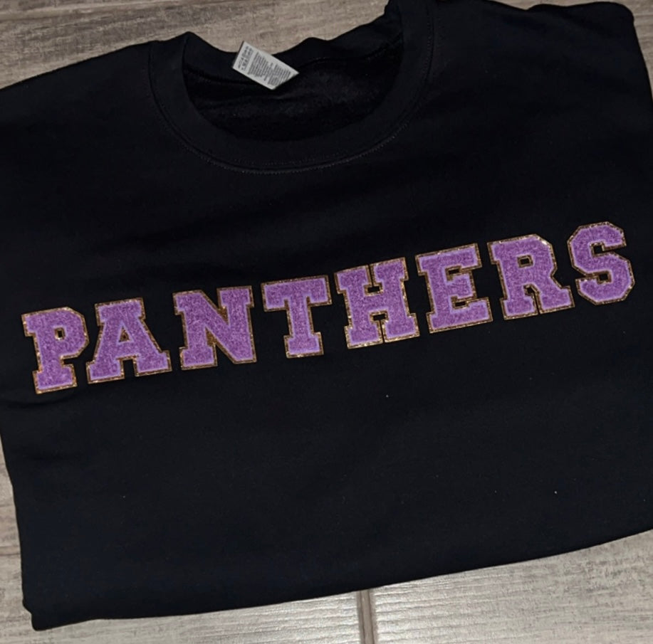 Liberty Hill Panthers Black Chenille Patch sweatshirt