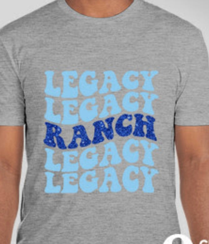 Legacy Ranch Stacked plain or faux glitter t-shirt!