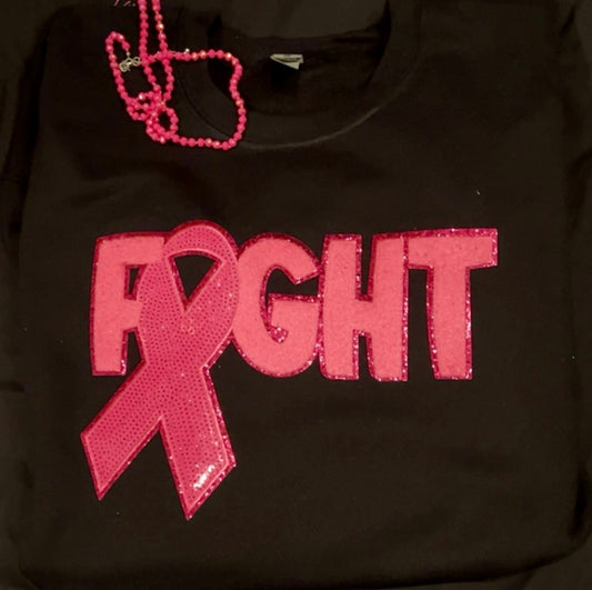 Breast Caner chenille Patch Sweat shirt