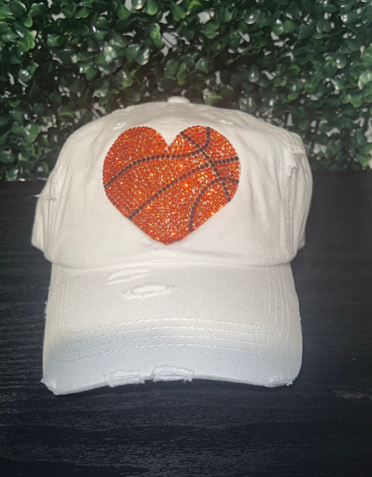 White vintage Bling Basketball cap!